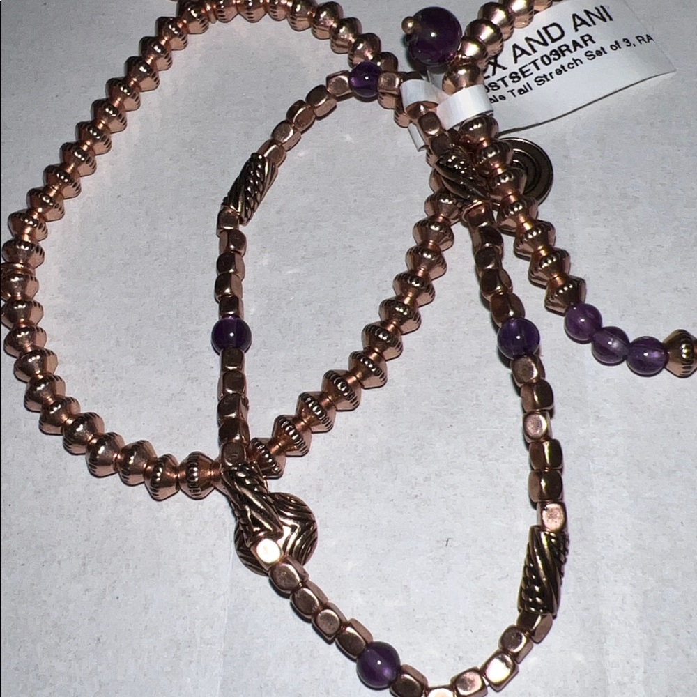 Alex and Ani set of 3 stretch bracelets - Picture 3 of 4